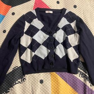 Romwe plaid blue sweater